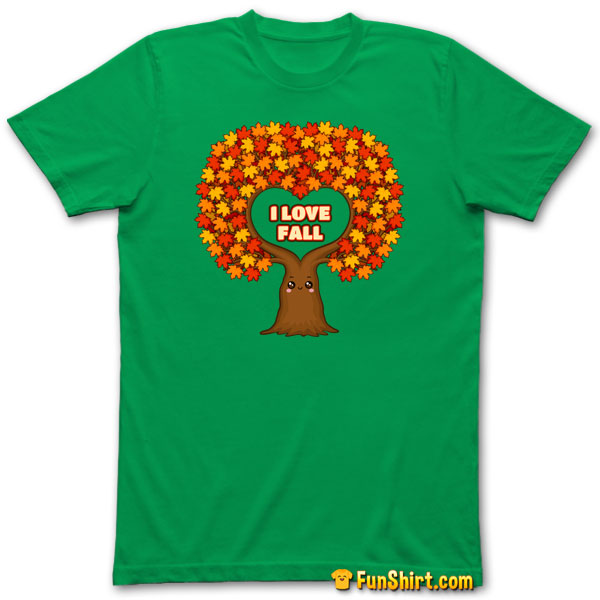 Tshirt Tee Shirt I Love Fall Maple Tree Indian Summer